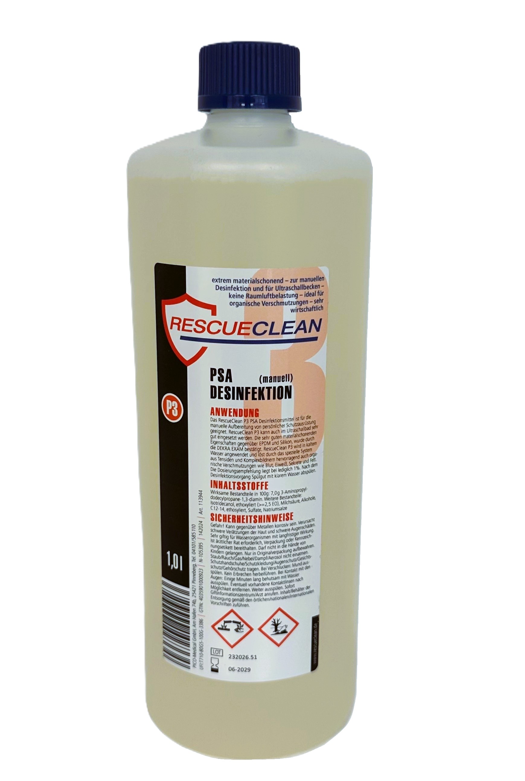 Desinfektionsmittel RescueClean P3, (Inhalt: 1 l) Desinfektionsmittel RescueClean P3, (Inhalt: 1 l)